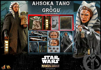 Buy Dpd 1/6 Hot Toys Dx21 Star Wars The Mandalorian Ahsoka Tano And Grogu Set • 360.99£