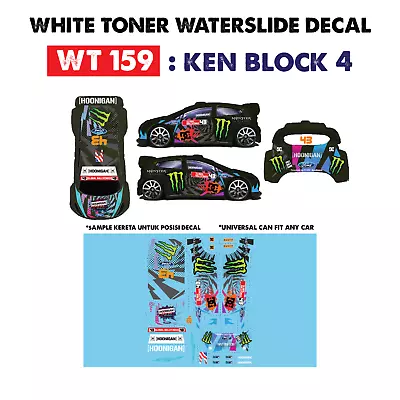 Buy WT159 White Toner Waterslide Decals KEN BLOCK 4 For Custom 1:64 Hot Wheels • 3.78£