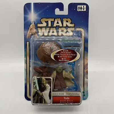 Buy Star Wars Attack Of The Clones 2001 HASBRO 3.75  YODA JEDI MASTER Figure • 12.99£