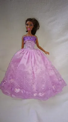 Buy Barbie Dolls Dress Bright Purple Wedding Dress Clothing Princess Ball Dress Dress 04 • 8.21£