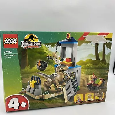 Buy LEGO 76957 Jurassic Park 30th Anniversary Velociraptor Escape New Damaged Box • 23£