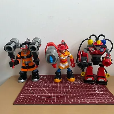 Buy Fisher Price Rescue Heroes Billy Blazes Wendy Waters RoboTeam Fire Brigade • 25£