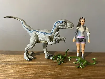 Buy Jurassic World Camp Cretaceous Yaz & Velicraptor Blue Action Figure Set Mattel • 35£