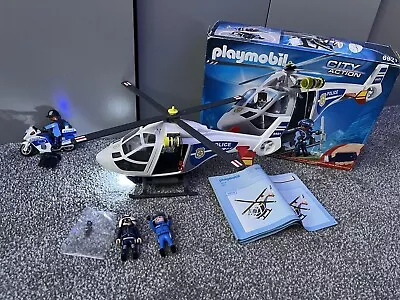 Buy PLAYMOBIL CITY ACTION LIFE SET 6921 POLICE HELICOPTER WITH LED LIGHTS Boxed • 25.90£