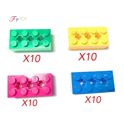 Buy 10 Pieces New LEGO Technic Red Yellow Green Brick 2 X 4 With Cross Hole (39789) • 11.57£