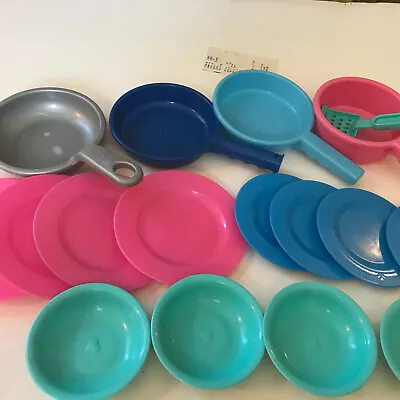 Buy 17 Pc Child's Play Toy Kitchen Dishes And Cookware CDI, Battat, FP - Vintage • 18.34£
