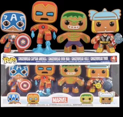 Buy Marvel Comics - Holiday Gingerbread US Exclusive Pop! 4-Pack [RS]-Funko-FUN66845 • 26.99£