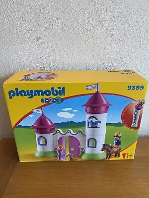 Buy Playmobil 123 Castle With Stackable Towers 9389 Princess King Cat Horse Playset • 19.99£