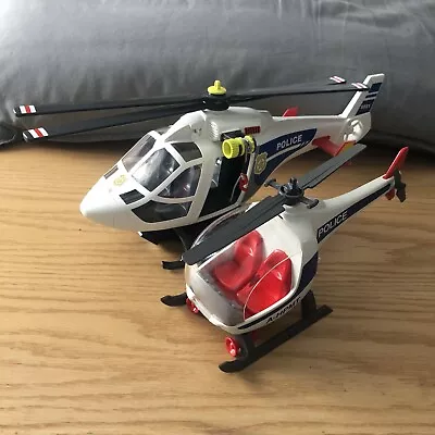 Buy Two Playmobil Police Helicopters Lights Winch • 10£