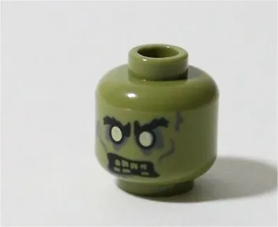 Buy LEGO Error Zombie Minifigure Head Part Misprint Prototype Monster Fighters Olive • 14.99£