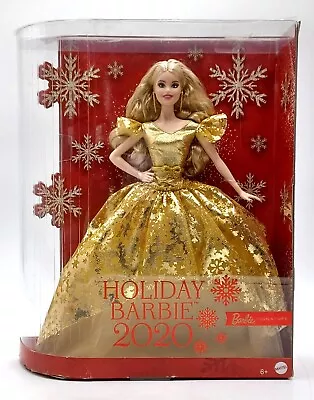 Buy 2020 Holiday Barbie Signature Doll / In Golden Dress / Mattel GHT54, NrfB • 66.68£