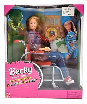 Buy 1998 School Photographer Becky Barbie Doll With Wheelchair / Mattel 20202, NrfB • 56.40£