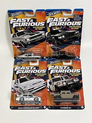 Buy Fast And Furious HW Decades Of Fast 4 Car Set Hot Wheels 1:64 Scale HNR88 979E • 24.99£