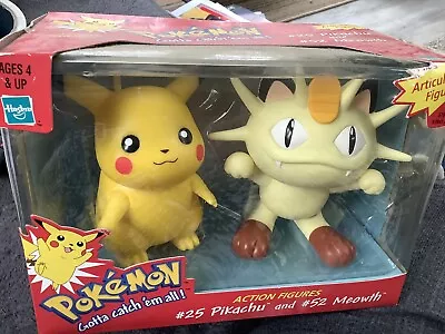 Buy Vintage Pokémon Action Figures #25 Pikachu And #52 Meowth-Never Been Opened 1998 • 45.99£