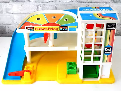 Buy Vintage Retro Fisher Price Little People Play Family Action Garage - Working • 65£