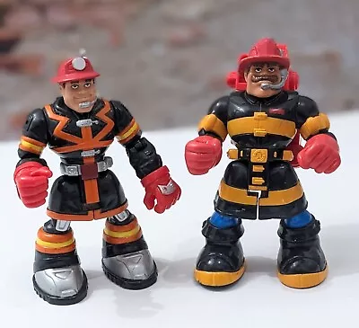 Buy Rescue Heroes - 2 X Firefighter Toy Action Figures - Fisher Price 1997/2001 • 8.50£