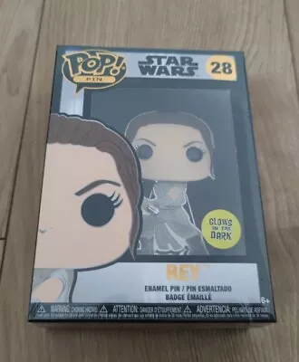 Buy Funko Pop Pin: Star Wars Rey, Glow In The Dark, Brand New, Free Post And Packing • 7.85£