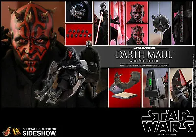 Buy Dpd 1/6 Hot Toys Dx17 Star Wars Ep I Darth Maul With Sith Speeder Action Figure • 469.99£