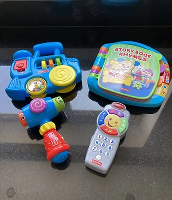 Buy Fisher Price Toy Bundle- Activity Train, Story Book Rhymes, Hammer & Phone • 8£