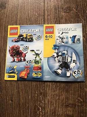 Buy LEGO Creator 3 In 1 Instruction Sets 4416 & 4417 NO Bricks -Sent POST FREE In UK • 1.99£