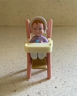 Buy Vintage Fisher Price Dolls House Doll Baby & Highchair • 8.99£