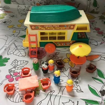 Buy FISHER PRICE Little People PLAY FAMILY CAMPER Van #994 Vintage 1972 Toy • 79.50£