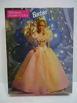 Buy Barbie Jigsaw Puzzle NEW 1992 Peach Dress 100 Piece Golden Unopened Girls Mattel • 17.48£