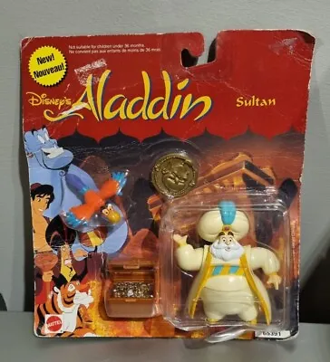 Buy New Disney's Aladdin Sultan & Iago Action Figure #65391 Mattel 1992 • 54.95£