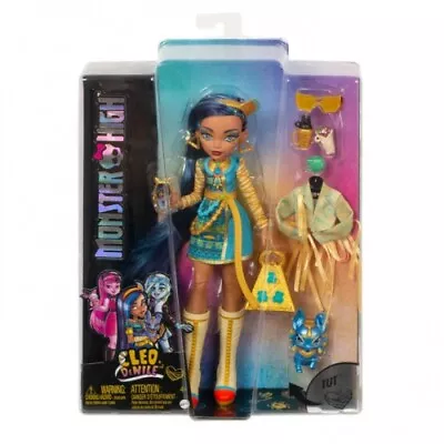 Buy Mattel - Monster High Cleo De Nile Doll With Blue Streaked Hair And Pet Dog - Ma • 55.70£