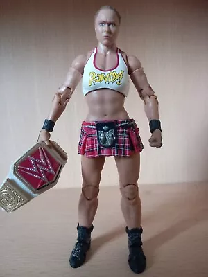 Buy WWE Ronda Rousey Mattel Elite Wrestling Figure Womans Championship Belt • 7.99£