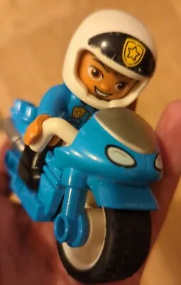 Buy LEGO DUPLO Police Traffic Cop With Blue Motorcycle From Set 10900 • 1.99£