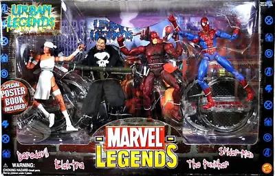 Buy Marvel Urban Legends Daredevil Punisher Spiderman Elektra Box Toy Biz RARE • 139.95£