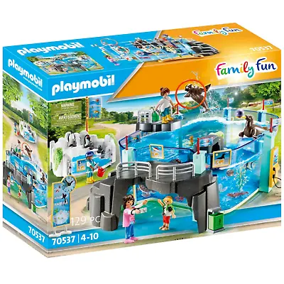 Buy Playmobil Toys 70537 Family Fun Day At Aquarium & Penguin Enclosure Set Figures • 73.95£