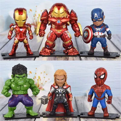 Buy Marvel Avengers Thor Iron Man Hulk Model 6Pcs Figure Toy Display Model Set HOT • 12.53£