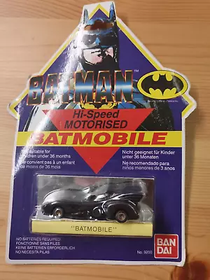 Buy Vintage Batman Batmobile Hi-Speed Motorised Batmobile - BanDai 1989 (Box A) • 9.99£