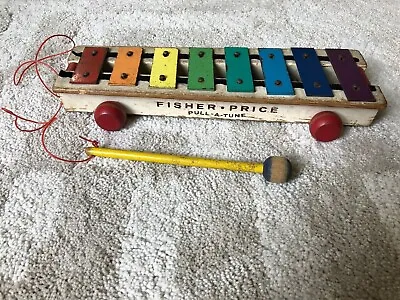 Buy Vintage Wooden Fisher Price Pull-a-Tune Xylophone - Preschool Pull Toy 1950s • 29.99£