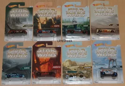 Buy FULL SET Of 8 Star Wars Hot Wheels Planet Cars Bespin Endor Hoth Tatooine Jakku • 20.90£