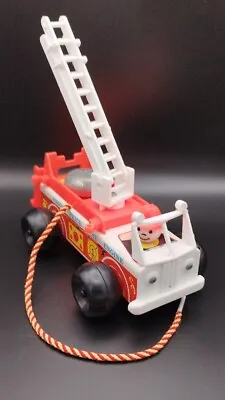 Buy Vintage Fisher Price Fire Engine 720 Pullalong 1968 With Bell & Nodding Driver • 15£