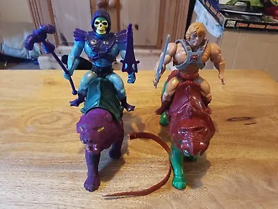 Buy Vintage He-Man MOTU Cringer/Battle Cat, Panthor, Skeletor, He-Man Figures • 60£