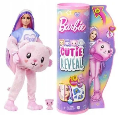 Buy Barbie Cutie Reveal Barbie Doll Pink Teddy Bear HKR04 Mattel • 60.62£