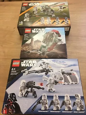 Buy Lego Star Wars 75320 75345 75344 Snowtrooper 591 Clone Boba Fett Battle Pack • 29.99£