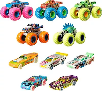 Buy Hot Wheels 1:64 Scale Glow In The Dark Collection 10 Pack Diecast • 49.99£