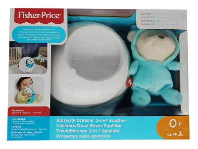 Buy Fisher-Price Dream Bear Blue 2in1 Music Box For Babies & Music Night Light NEW • 35.94£