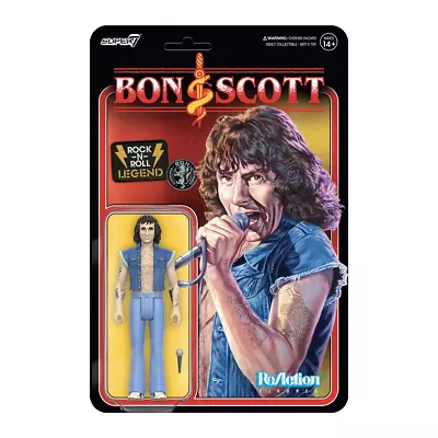 Buy Bon Scott Reaction Figures Wave 01 - Bon Scott  AC/DC  Super 7 • 20.45£