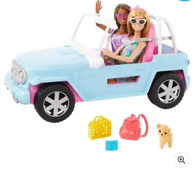 Buy Barbie Jeep With 2 Dolls, Puppy And Accessories Set - Girls Toyset Playset Toys • 37.99£