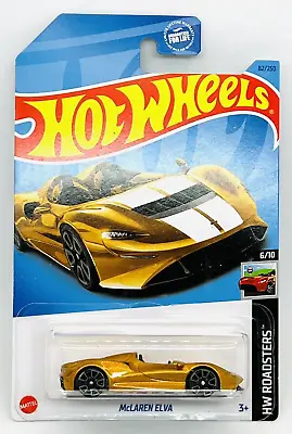 Buy Mattel Hot Wheels 82/250  Roadsters  6/10 McLaren Elva In Gold, Moc! • 3£