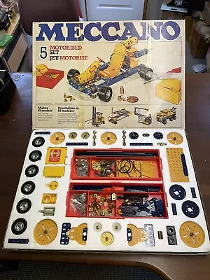 Buy Vintage Meccano Motorised  Set 5, 1978, 100% Complete In Box With Manuals • 125£