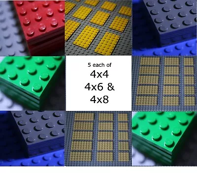 Buy 15 Pcs Lego Plates - 5 Each Of 4x4, 4x6 & 4x8 - Choose Colour • 5.99£