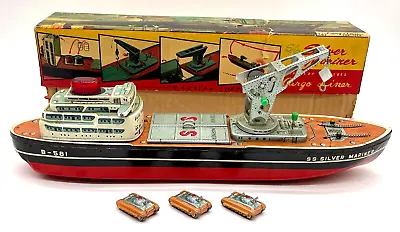 Buy Cragstan SS Silver Mariner Bandai Japan Tin Toy 1960s W/3 Tanks Complete In Box • 566.99£