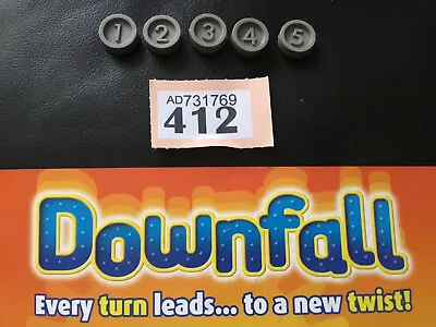 Buy Downfall Board Game MB Hasbro 2011 “PARTS “ Full Set Of 1-5 GREY Counters .412 • 4£